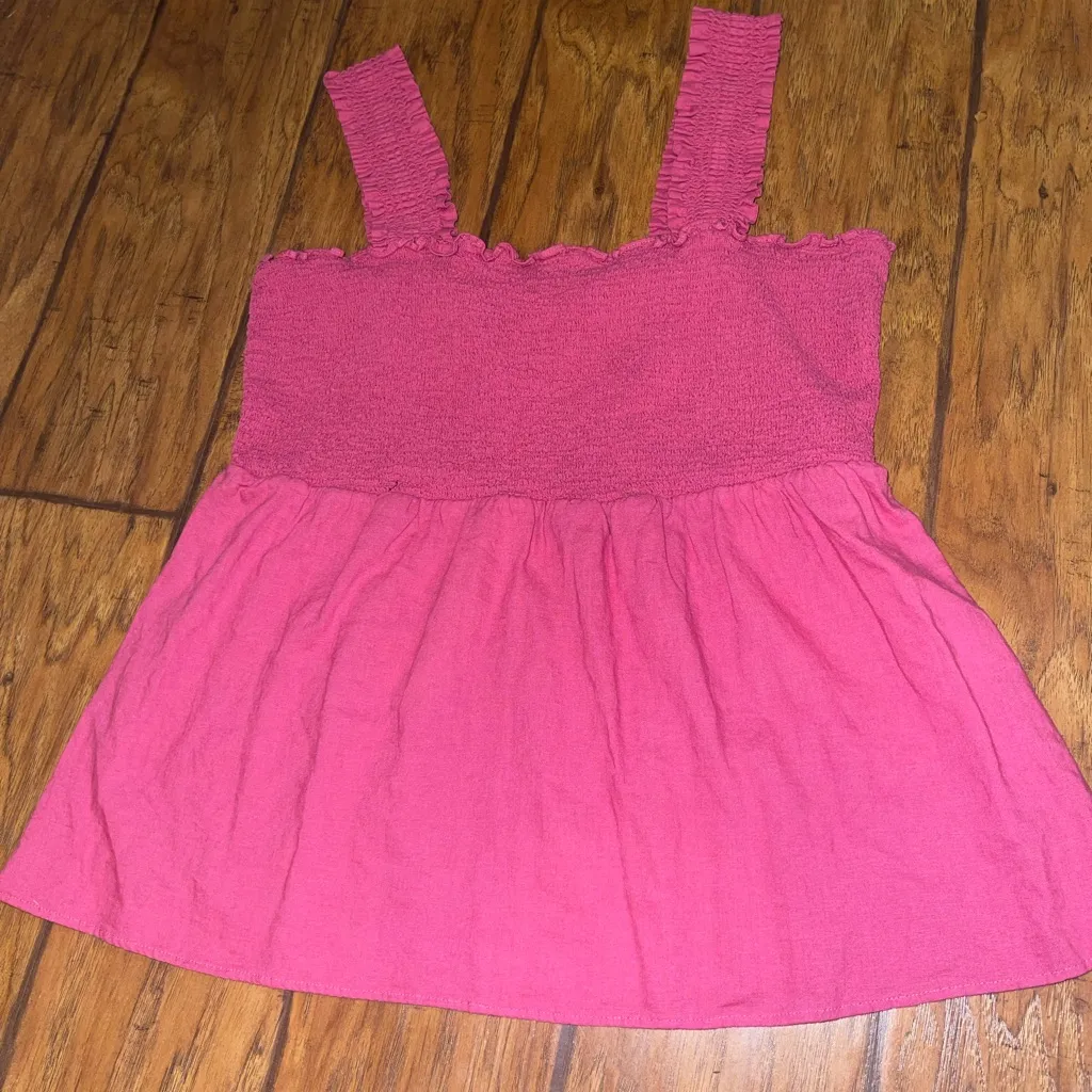 Market & Spruce Pink Ruffle Trim Tank Top NWT woman’s XL - Image 4