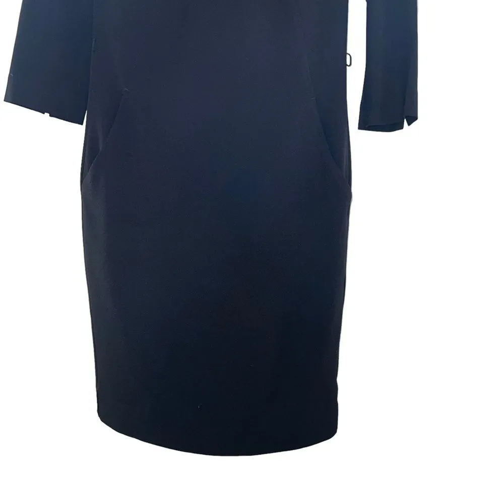 MM Lafleur Black 3/4 Sleeve Sheath Dress Career Work Office Size 2 - Image 6