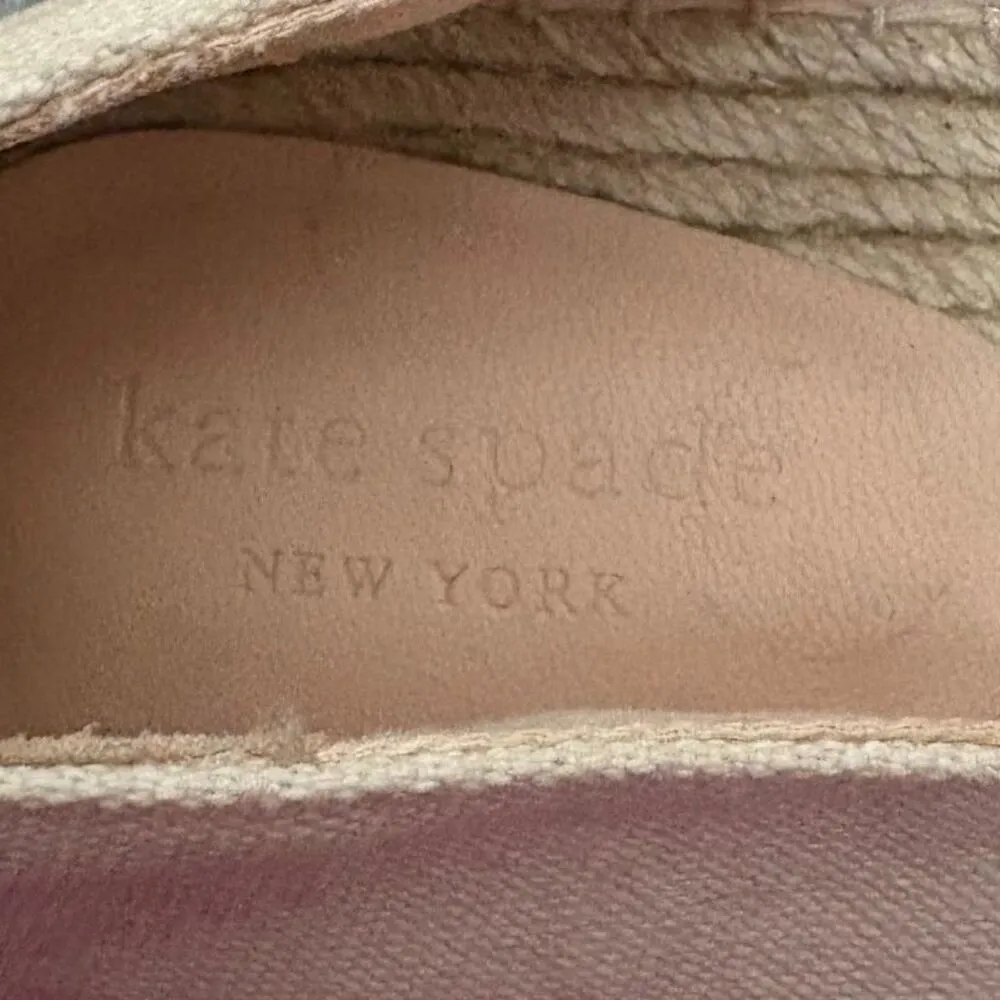 Kate Spade Garden Giraffe Espadrilles Cream Canvas Pink Novelty Applique Size 8B - Image 6