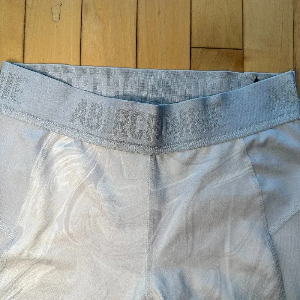 ABERCROMBIE & FITCH White & grey swirl pattern mesh inset crop leggings size XS - Image 3