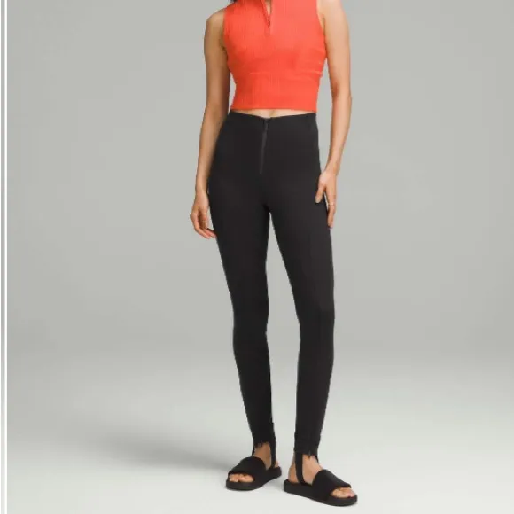 Lululemon Pull-On Zip-Front High-Rise Pant Black Size Small - Image 2