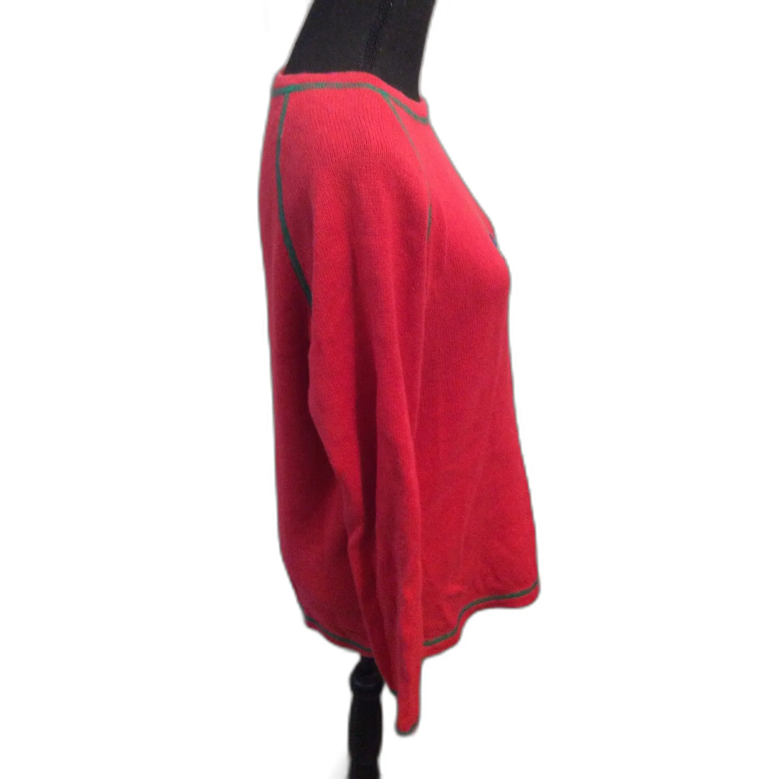 Quacker Factory Red Christmas Tree Sweater Ugly Sweater Medium Vintage - Image 3