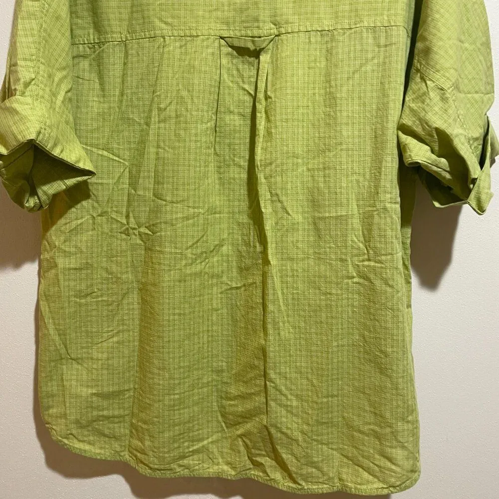 Everlane Sz XS The Cotton Tourist Shirt Oversized Button Down Green Short Sleeve - Image 12