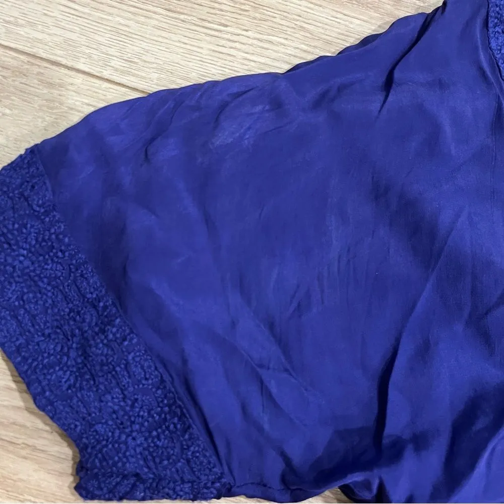 Anthropologie Maeve Purple Viscose Kimono V-Neck Short Sleeve Top Size 4 - Image 4