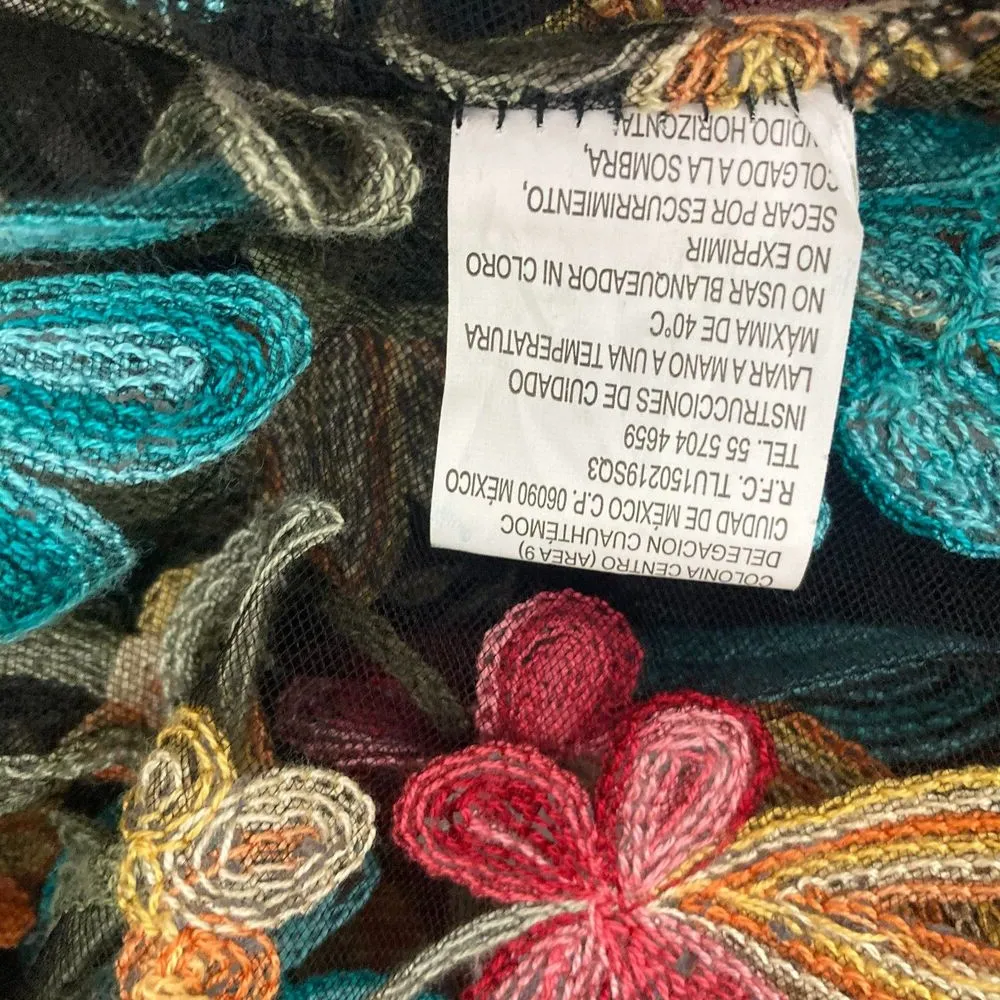 Women Floral Embroidered Mesh Long Jacket Cardigan Casual Coats Beach One Size Black - Image 14