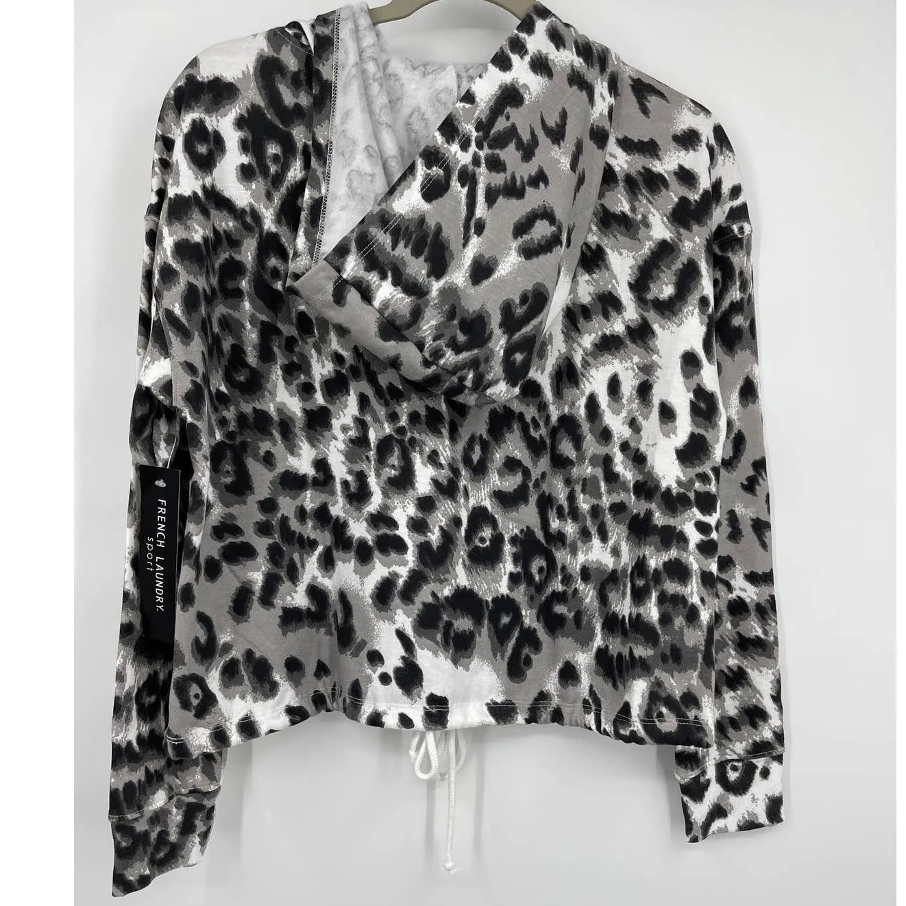 French Laundry Sport Womens Animal Print Long Sleeve Hoodie Top NEW Size Large - Image 11
