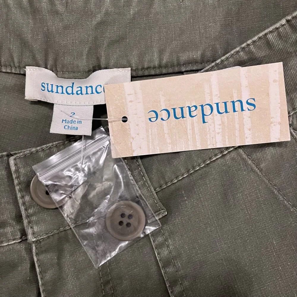 Sundance Pants NWT Sz 2 Garden Hues Green Cropped Scalloped Boho Casual Coastal - Image 9