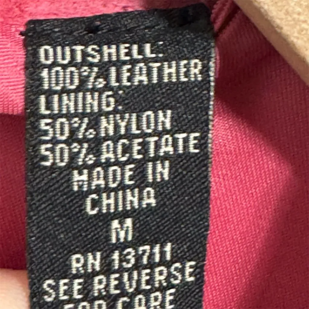 VTG Y2K Valerie Stevens Suede Leather Jacket M Berry Pink Rose Button Shirt Coat - Image 9