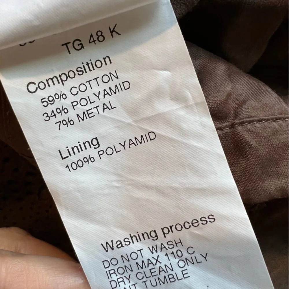 Visconf Italian Belted Short Trench Coat Brown Size 12 - Image 5