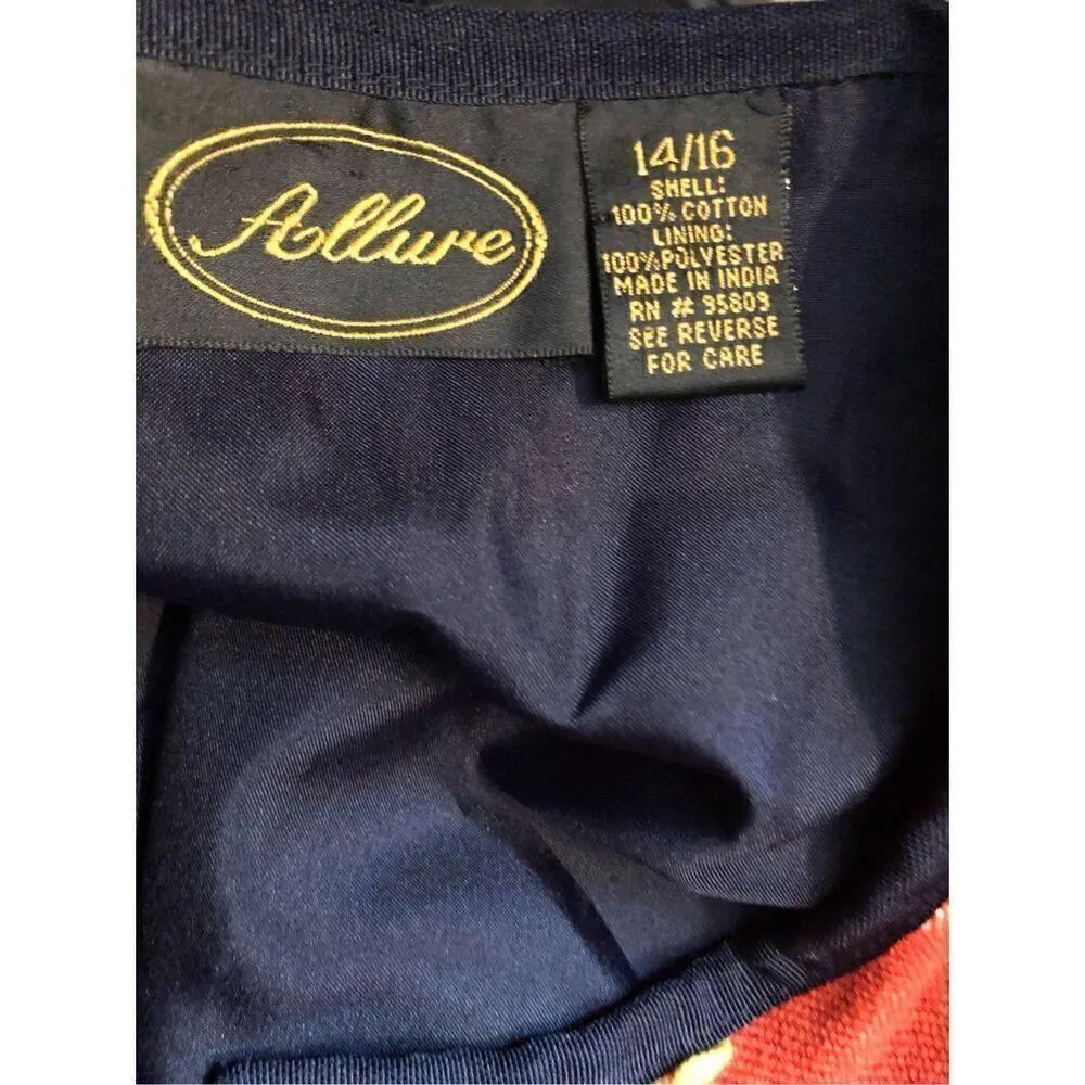 Allure woven art to wear embroidered floral shacket size 14/16 L Red Size L - Image 10