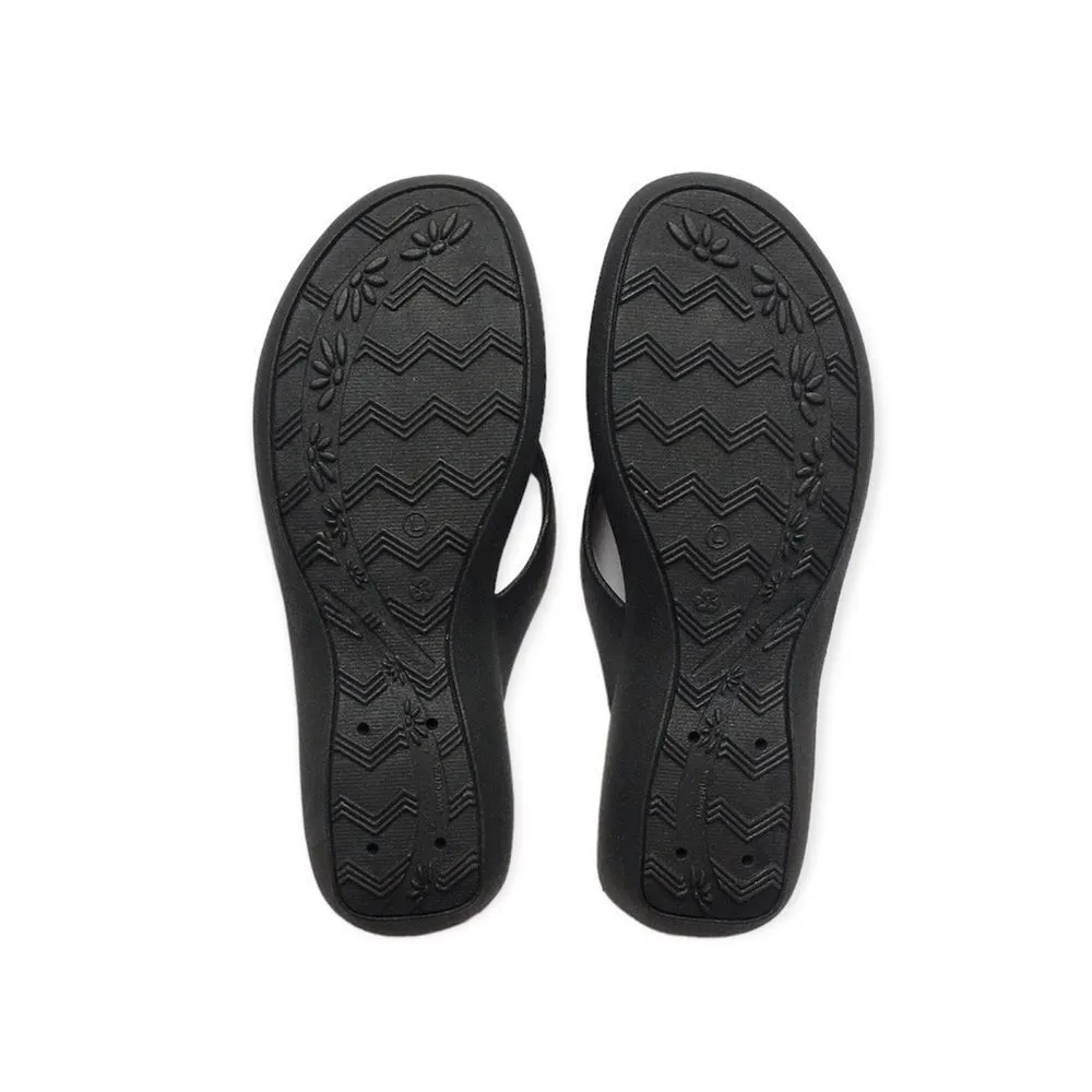 🆕Okabashi Splash Black Wedge Platform Flip Flops Size 10 - Image 8