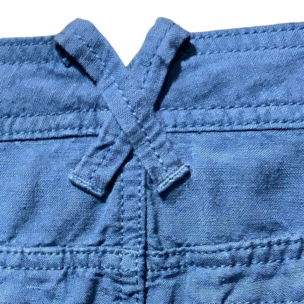 Calvin Klein Midnight Oil Blue Linen Classic Shorts Size 6 - Image 7