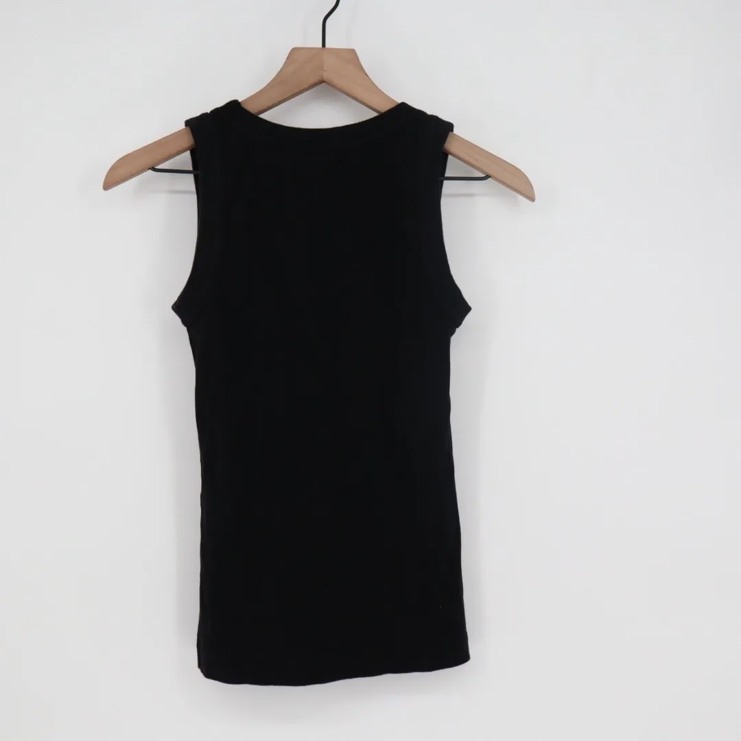 American Giant Black Ribbed Tank Top Racerback Scoop Neck Made USA Size S - Image 5