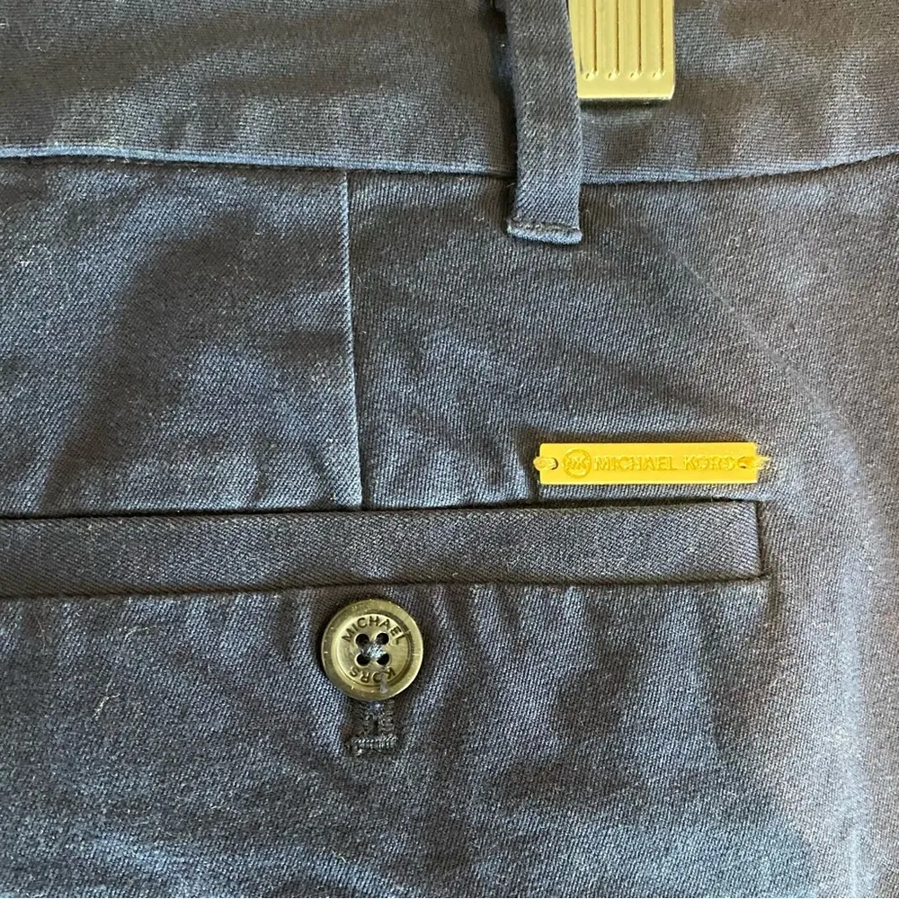 MICHAEL By Michael Kors Women’s Flat Front Chino Pants Navy Size 6 Blue - Image 2