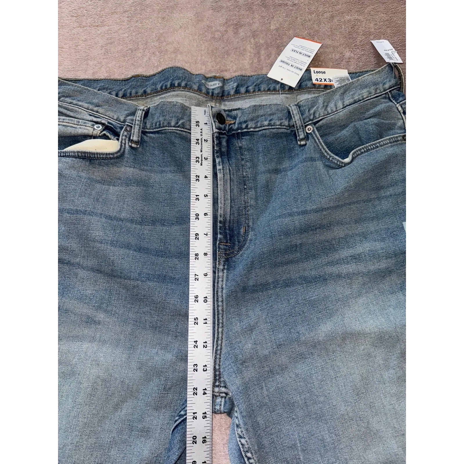 Old Navy Womens  Built In‎ Tough Built In Flex Jeans  Denim Straight Sz 42 NWT - Image 8