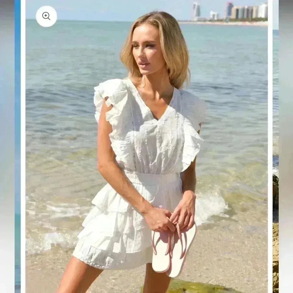 NWT LoveShackFancy CORELLI Mini WHITE Perfect Graduation or Bridal Dress M - Image 3