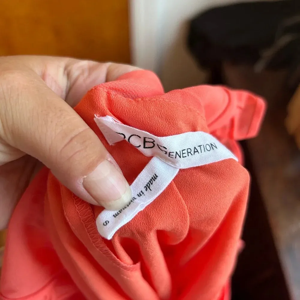 BCBGENERATION CORAL RUFFLE HIGH NECK DRESS - Image 3