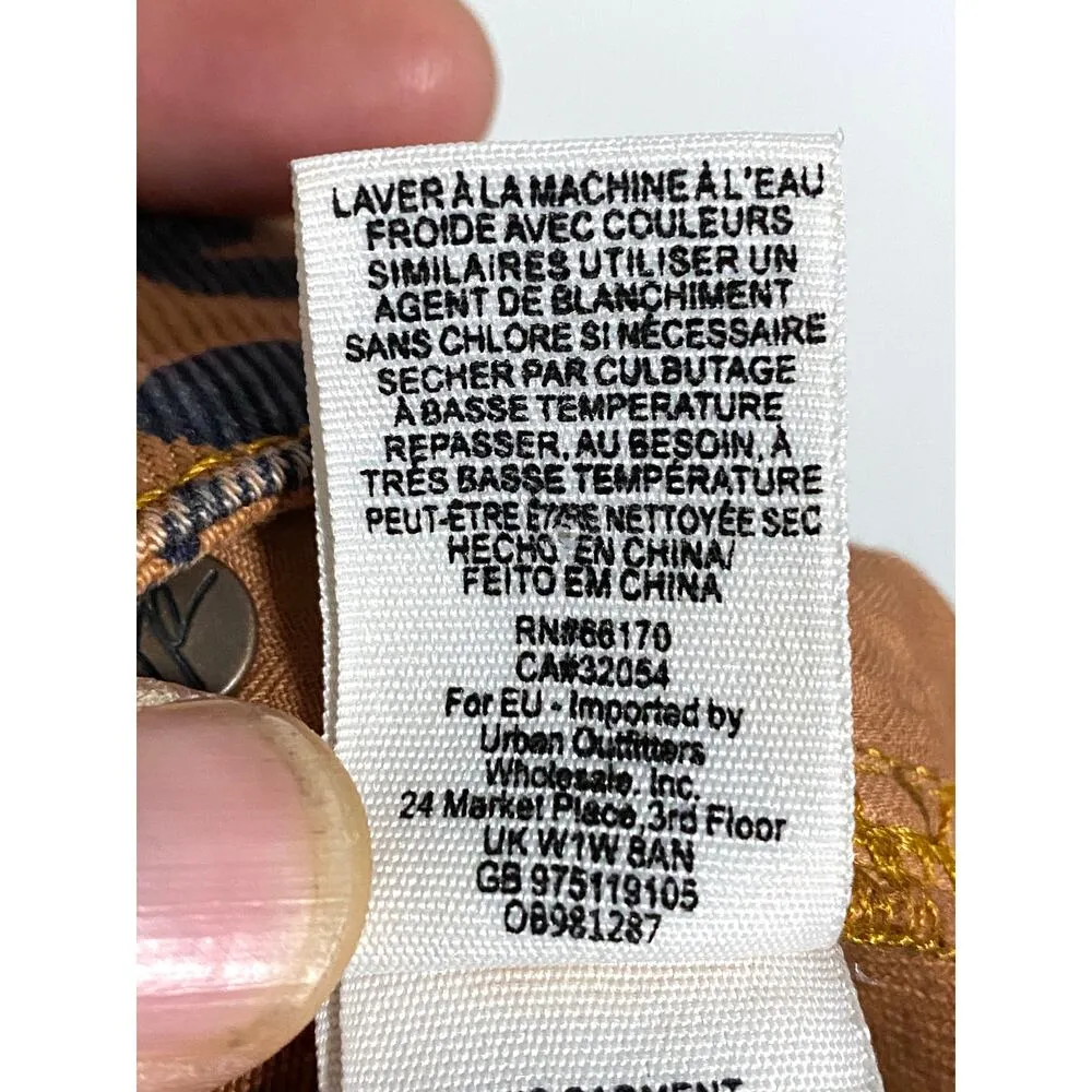 We The Free People Animal Print Skirt Raw Hem Zipper Front Ring Pull Womens 25 - Image 8