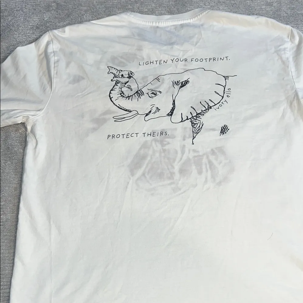 IVORY ELLA White Long Sleeve Shirt with Elephant Print sizeM.           order119 - Image 5