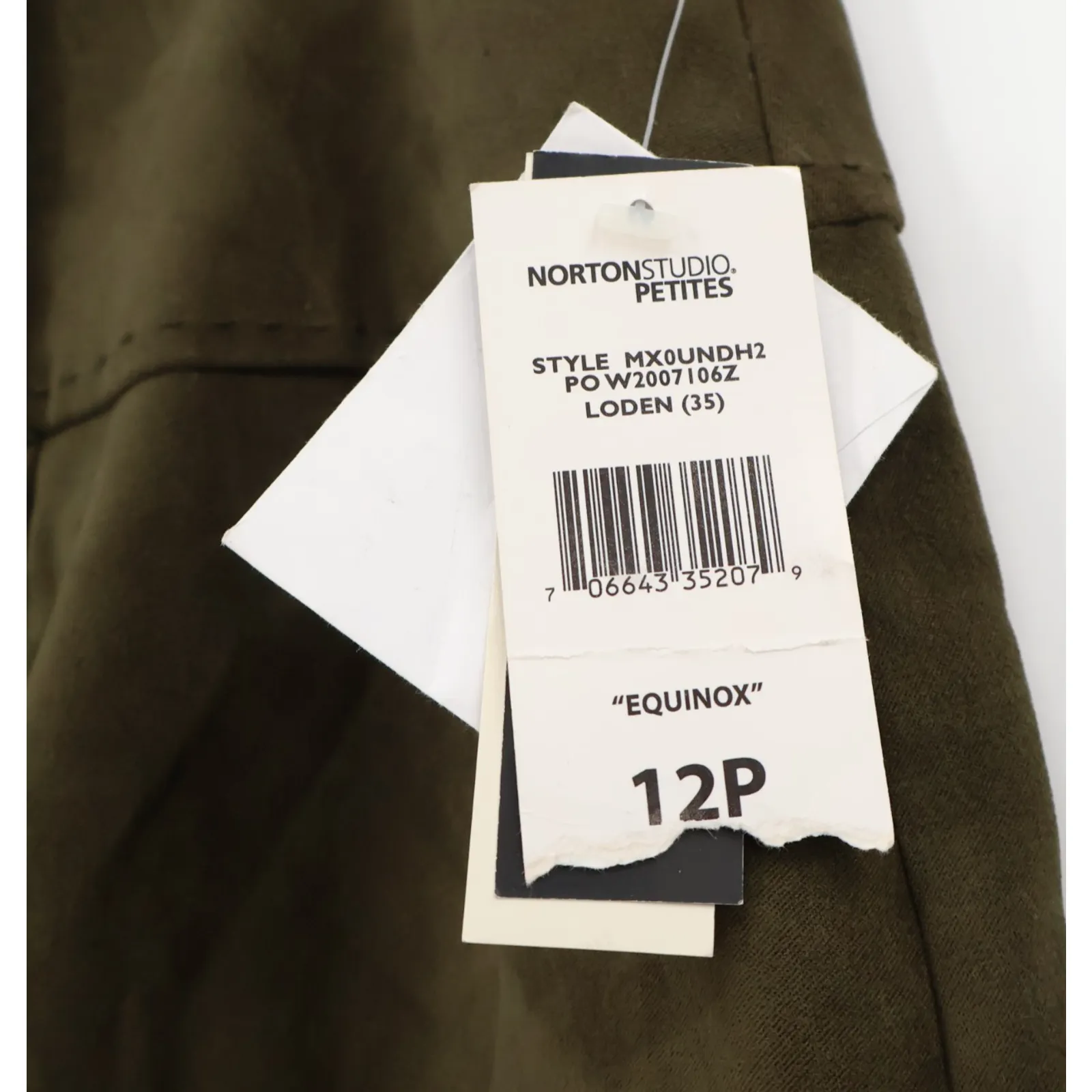 NWT Olive Green Vegan Suede‎ Pencil Skirt Fall Business Casual Goblin Size 12P - Image 4