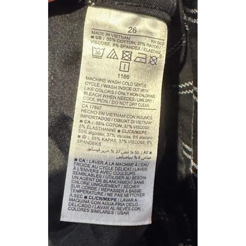 Old Navy Womens Pants High-Rise Pixie Never Fade Checkered Black / White‎ 26 NWT - Image 11