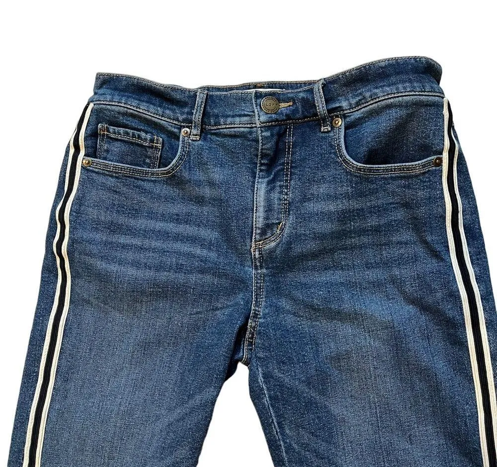 Loft Mid-Rise Elastic Side Stripe Modern Skinny Jeans, Sz 6 - Image 8