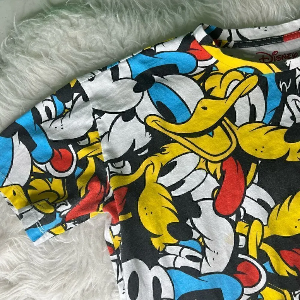 Disney Mickey Goofy Donald Characters ahort sleeve top size L - Image 6