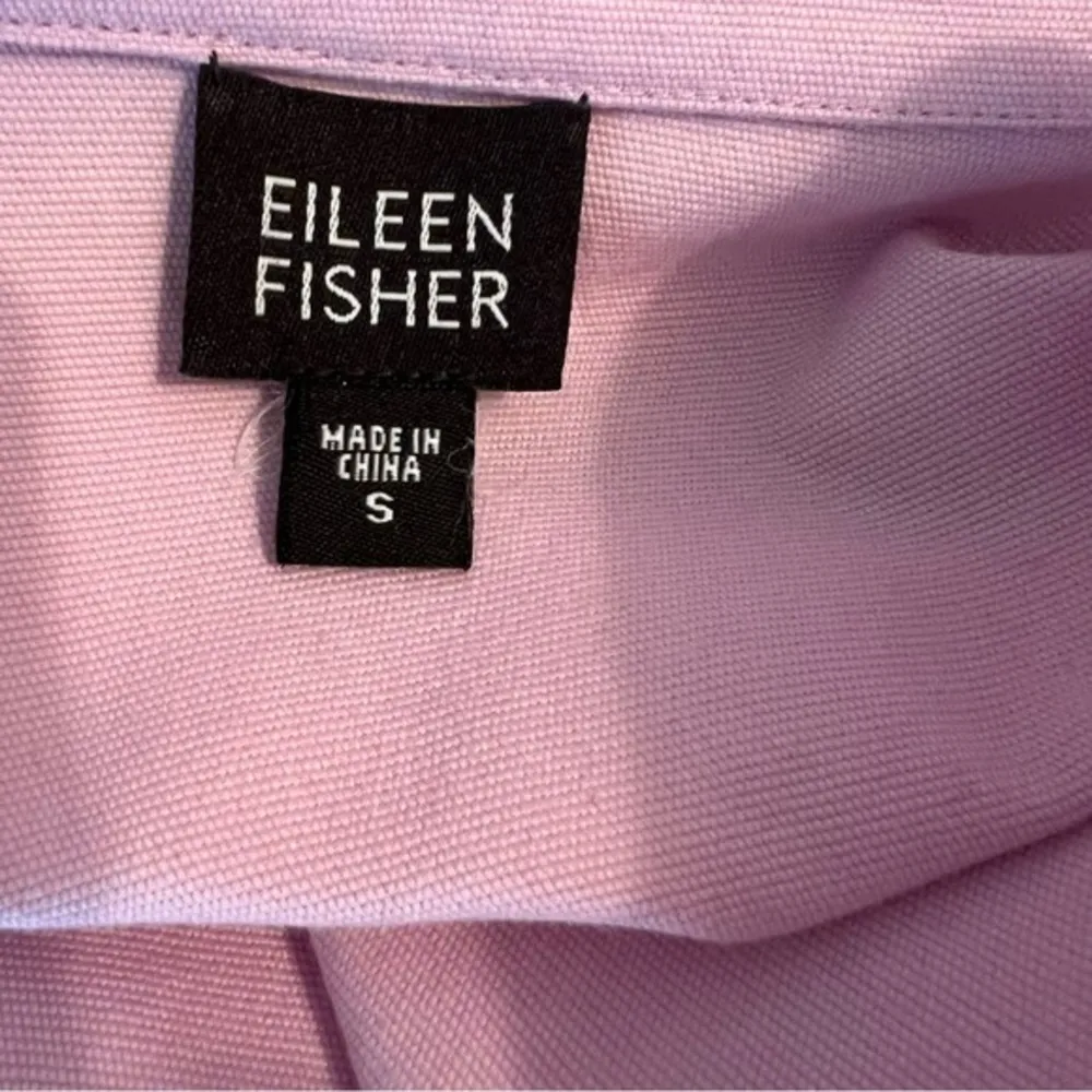 Eileen Fisher Jacket Denim Twill Purple Lavendar Round Neck S Fitted Chic Office - Image 12