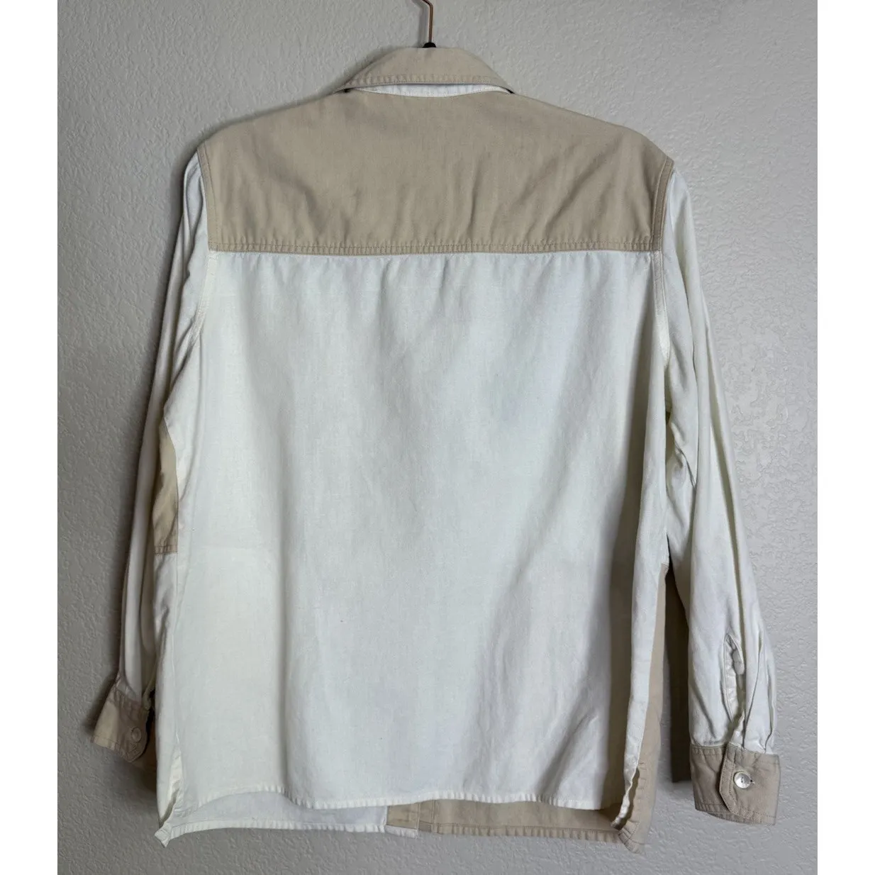 Vintage Large Embroidered Patchwork Floral Butterfly Button Up Shirt Blouse Boho - Image 2