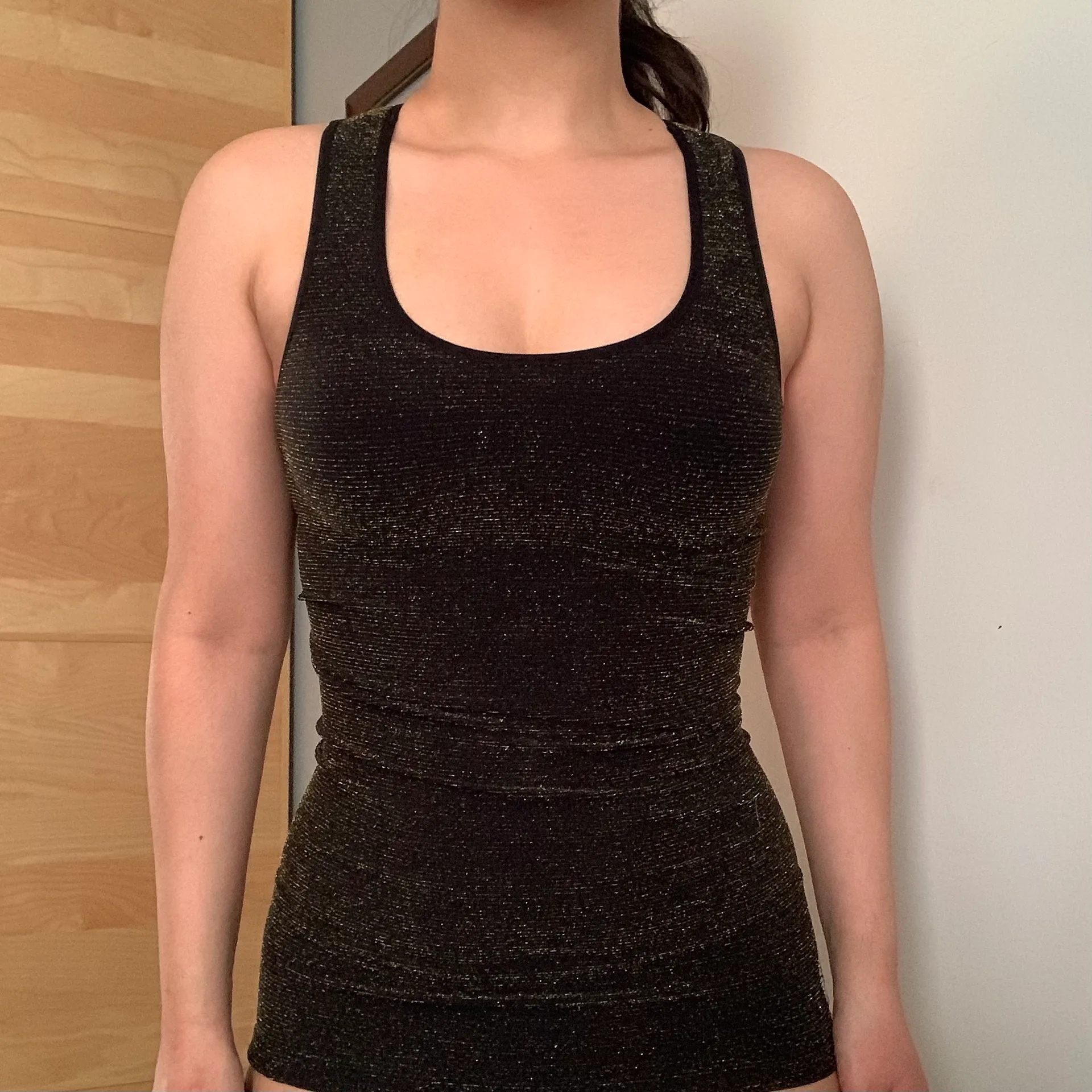 Black and Gold Metallic Lurex Tank - Image 2