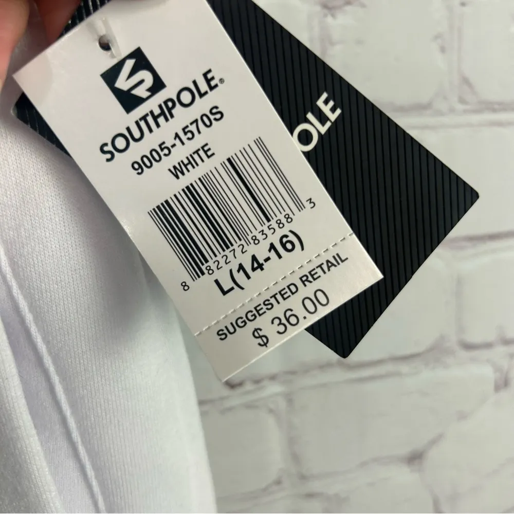 South pole New Ladies all white jogger active pants minimalist capsule Large - Image 4