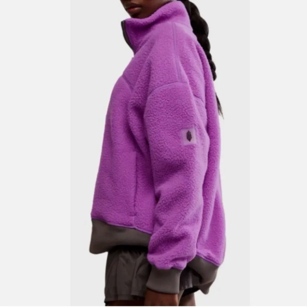 FP MOVEMENT Free People Hit The Slopes Quarter Zip Pullover Fleece Size XS NWT Purple - Image 2