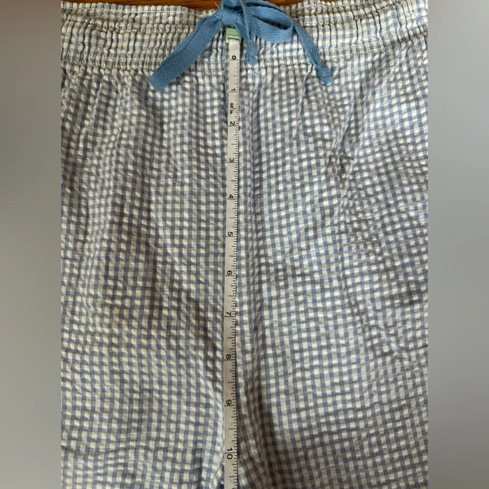 Vintage Stephanie Rogers cotton tie pants 3/4 length blue white checkered capri Size M - Image 6