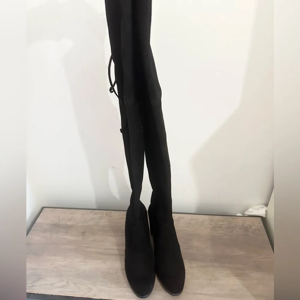 Stuart Weitzman Highchamp Velvet Over-the-Knee Boot Black size 6 women suede - Image 4