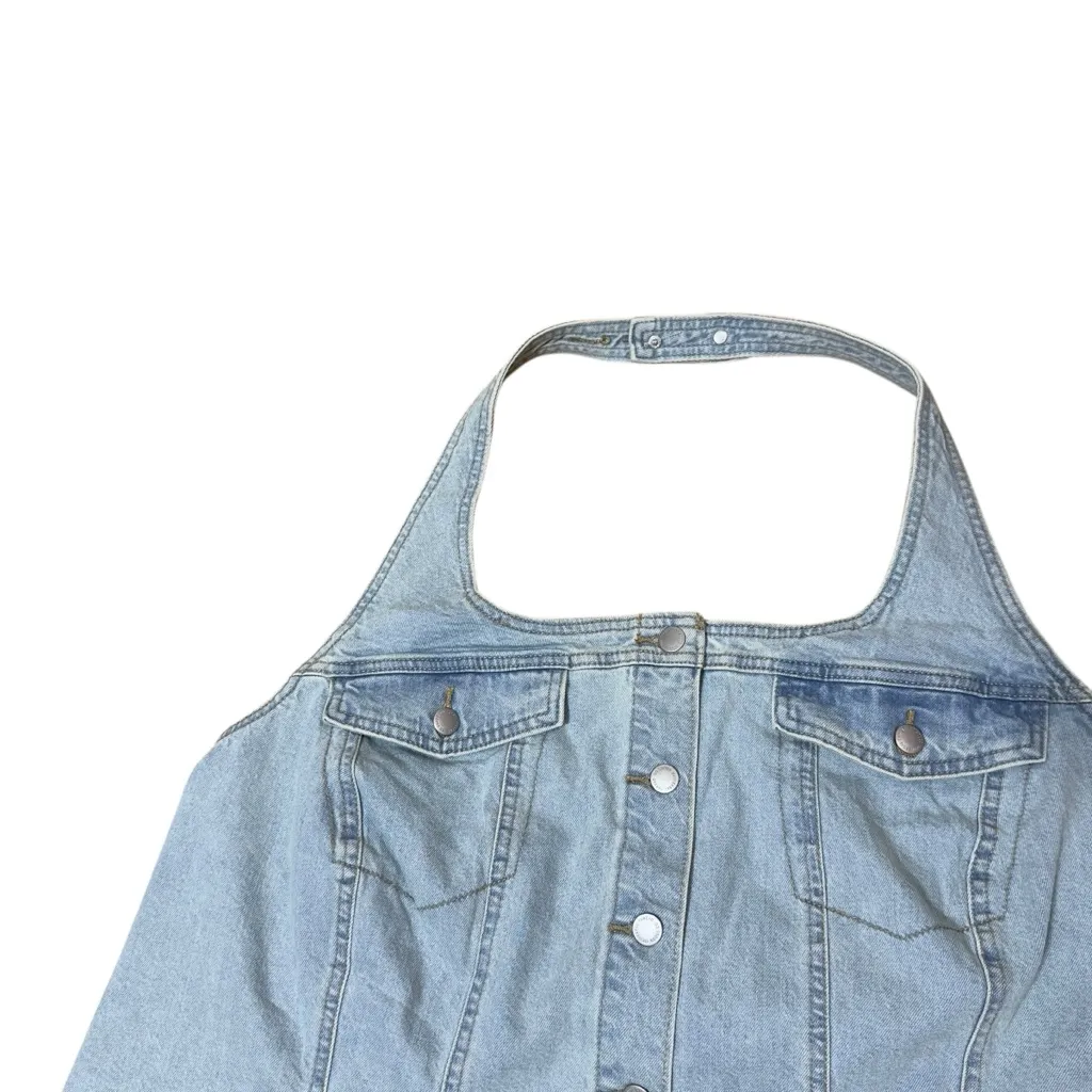 Denim Corset Halter Top Universal Thread Sz 3X NWT Fall Country Festival Neutral - Image 4