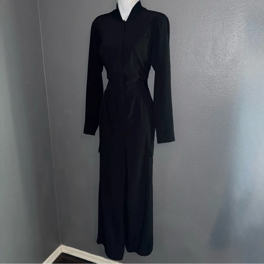 Athleta Black Long Sleeve Athletic Athleisure Jumpsuit Womens Small 4 - Image 10