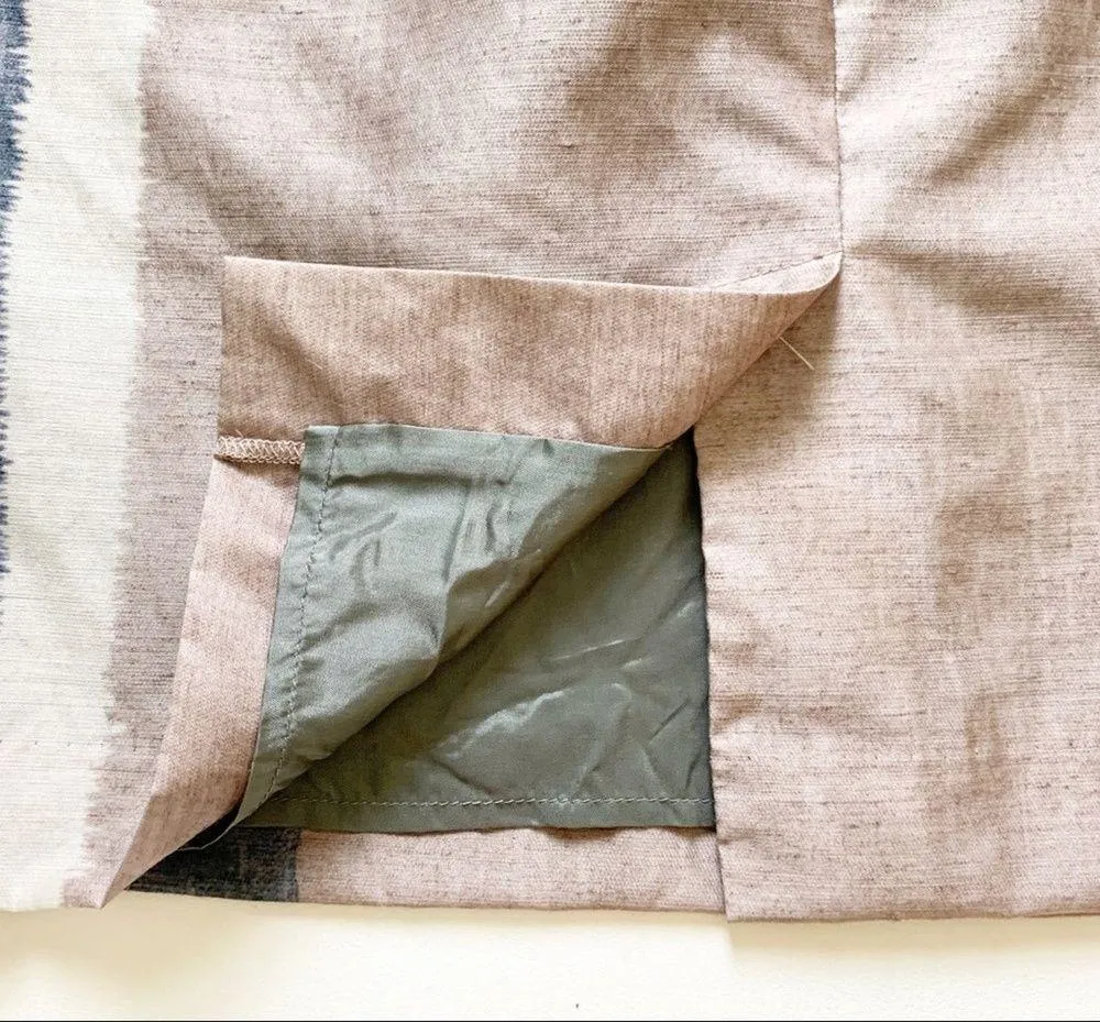 LOFT Skirt Blue Gray Taupe Colorblock Pencil Above Knee Career Skirt Size 14 - Image 7