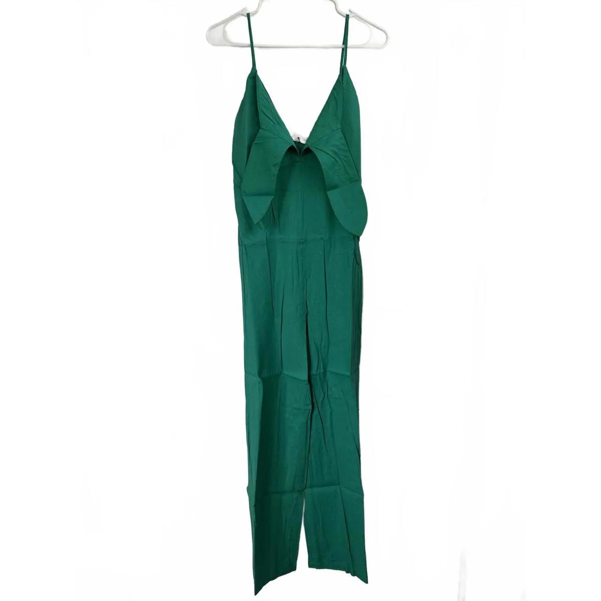 Mango Bow Linen Jumpsuit Green NWT XS - Image 6