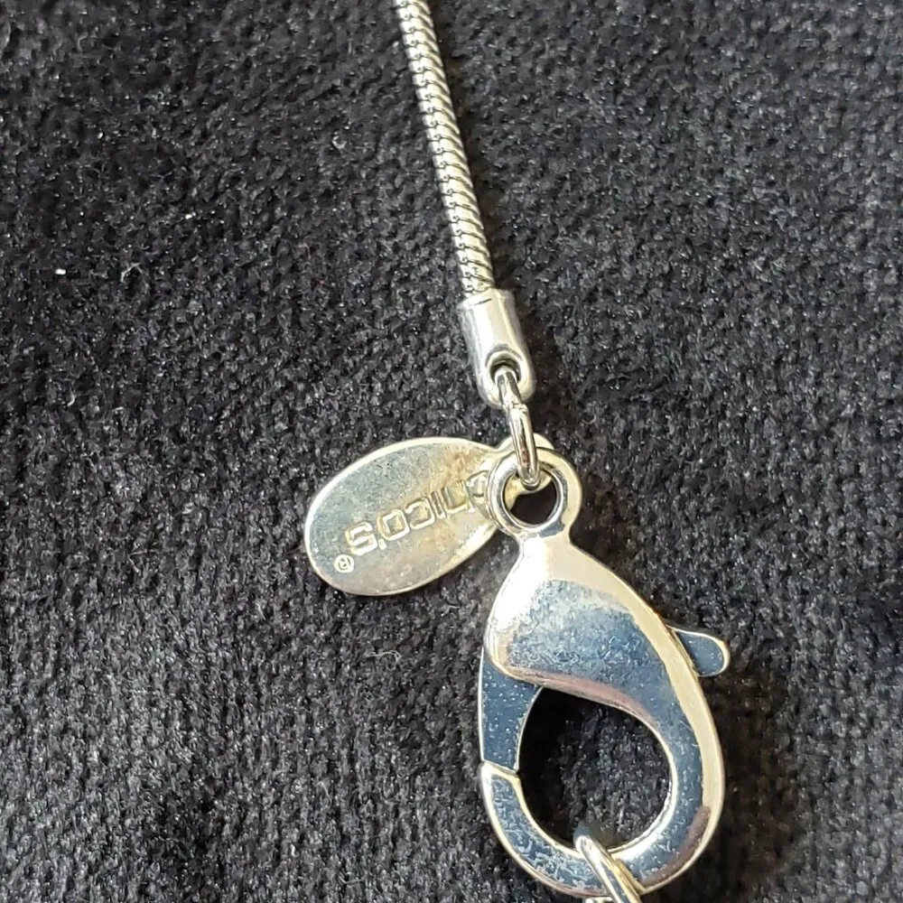 Womens Multi Tone Pewter Irregular Hammered Loops Pendant Necklace with Lobster Gold - Image 8