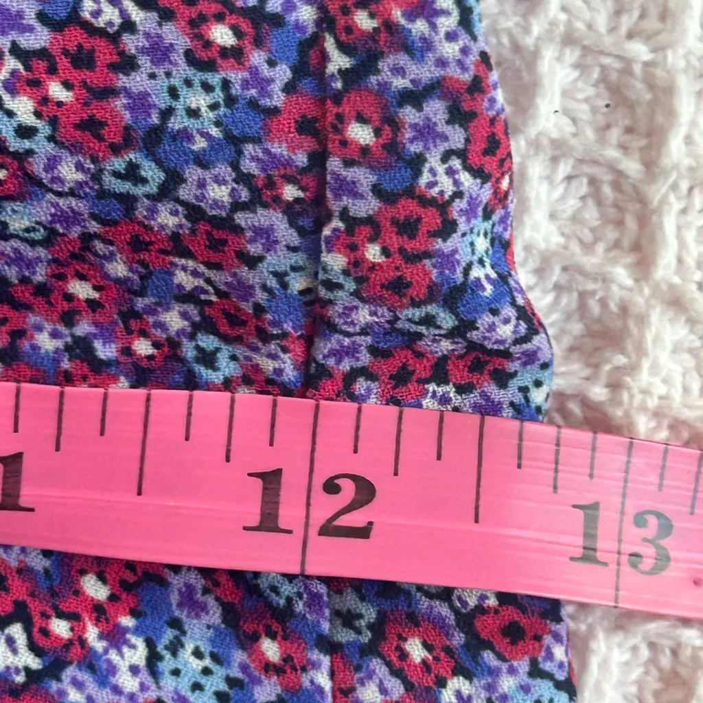 Abercrombie & Fitch purple floral corset lace-up open back cottagecore mini XS - Image 11