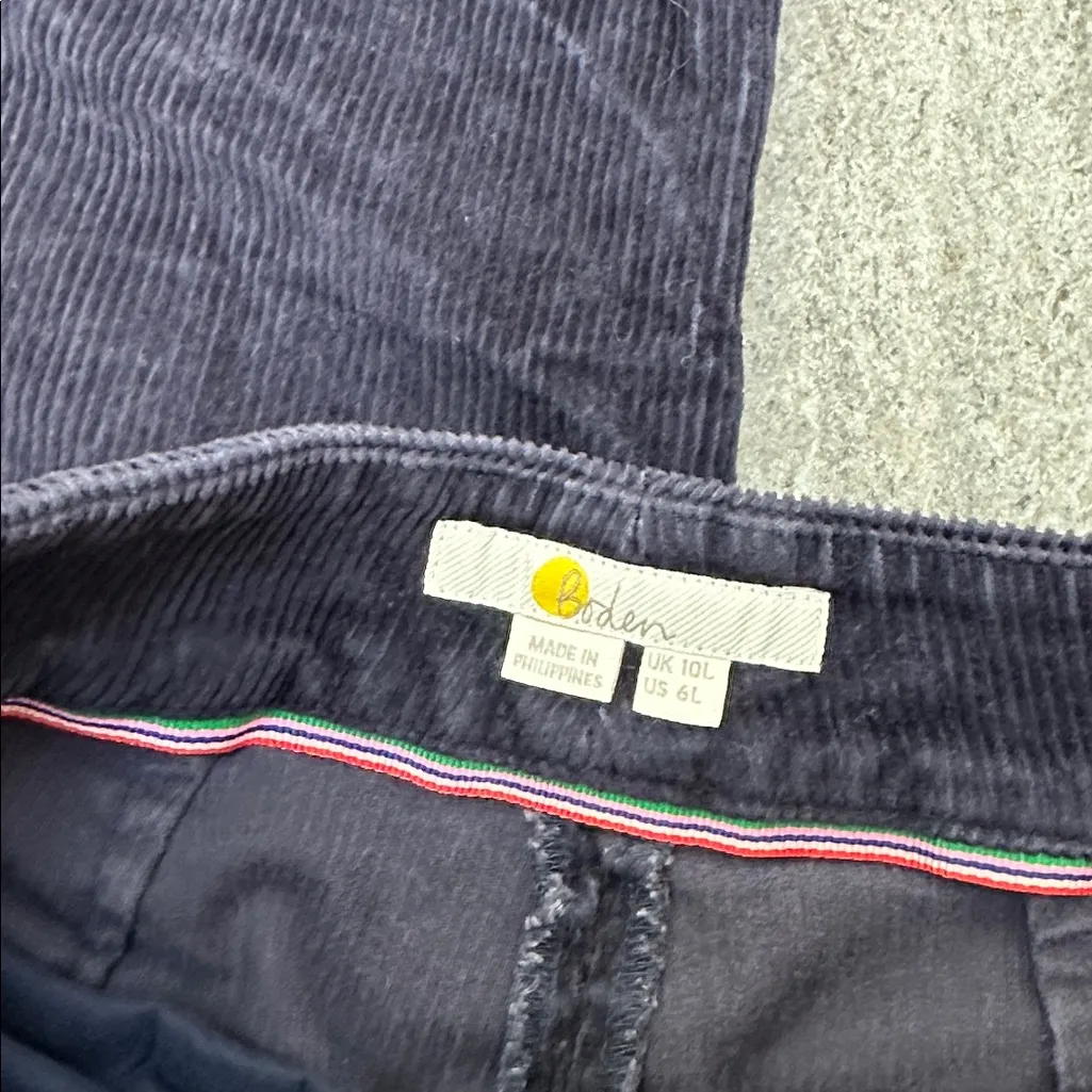 Boden Dulwich Cord Trousers in Navy Blue Corduroy Ankle Grazer Pants Size 6 Long - Image 6