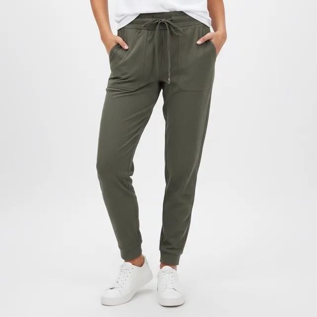 Lululemon Align Ribbed Jogger Pants Olive Green Size 4 Drawstring Pockets - Image 8