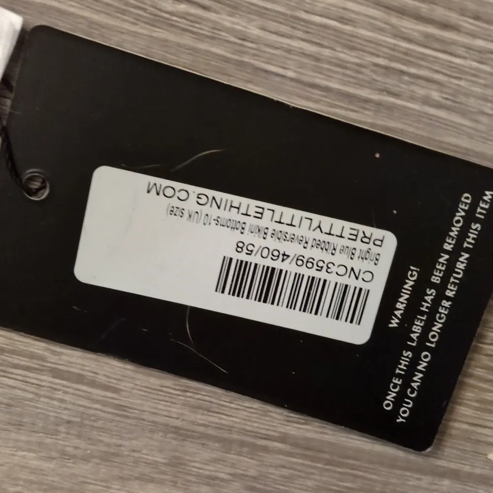 Prettylittlething Blue And Orange Reversible Ribbed Bikini Set Size 6 - Image 6