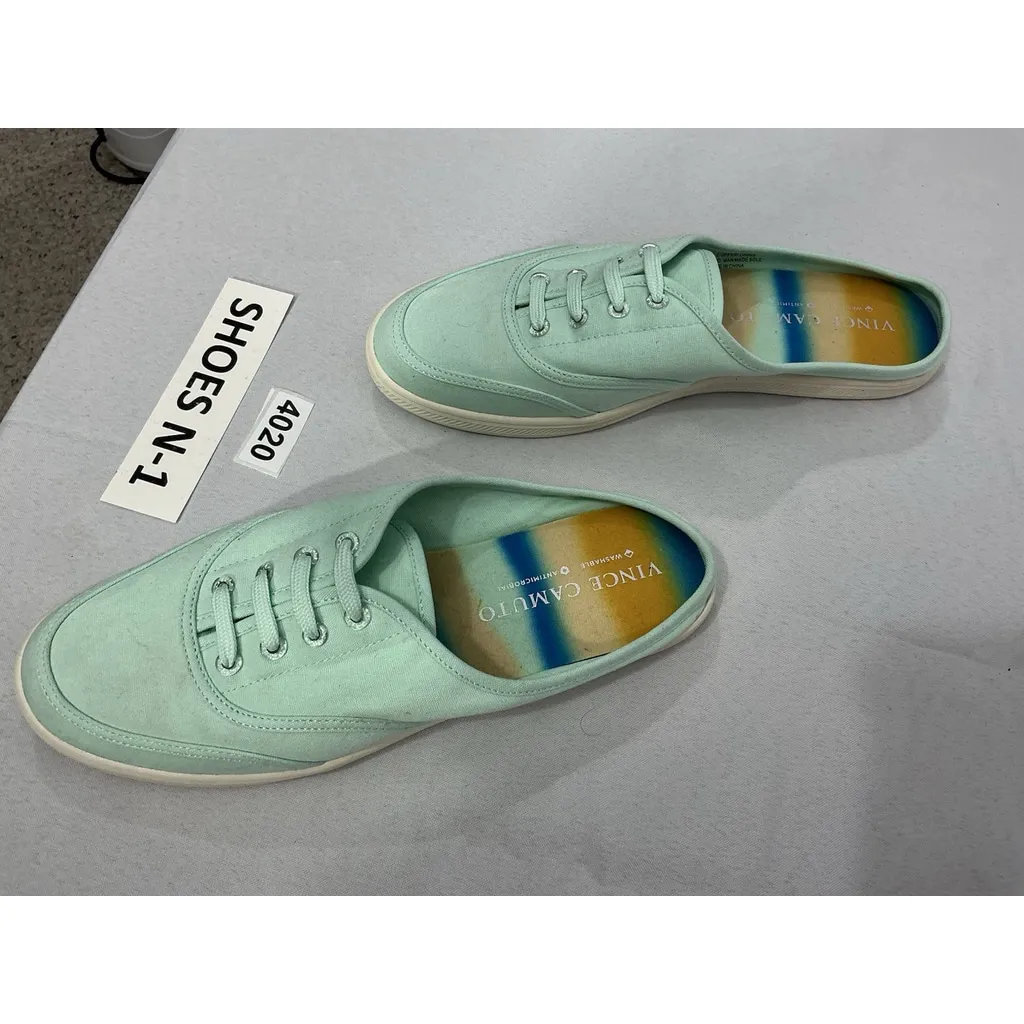 Womans Vince Camuto Celiste Canvas Mule Sneakers 10 M Mint Color Washable Slipon - Image 3