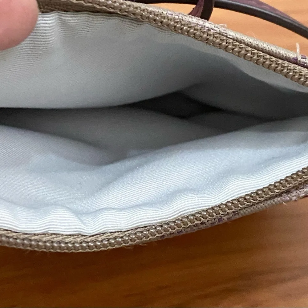 COACH OP Art Signature C Khaki Plum Sateen Wristlet Wallet - Image 11