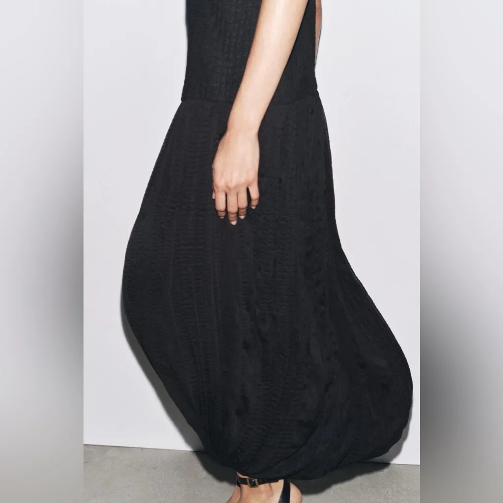 ZARA NEW SS25 ZW COLLECTION COMBINATION CRINKLED DRESS RETAIL 149$ - Image 3