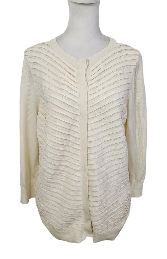 H By Halston Cream Cardigan Sweater Size Medium Cream Sweater - Image 1
