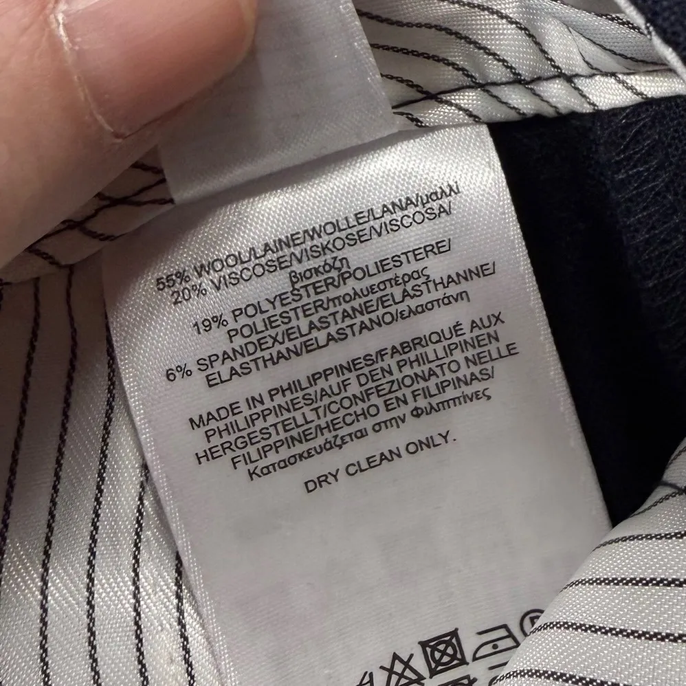 Brooks Brothers Red Fleece Navy Wool Blend Flared Trousers Size 12 Blue - Image 6