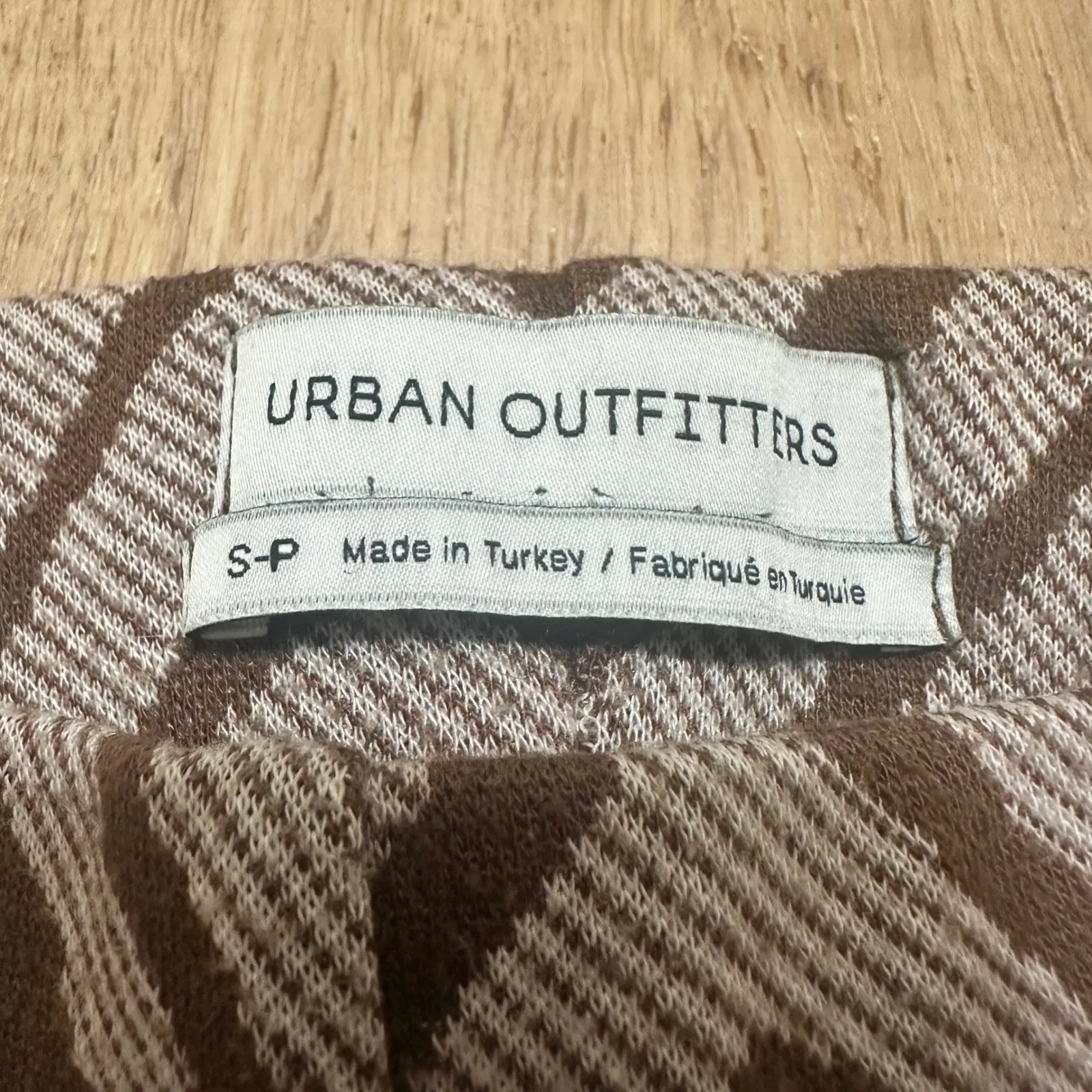 URBAN OUTFITTERS | Brown Beige Wavy Print Retro 70s Flare Wide Leg Pants, Size S - Image 5