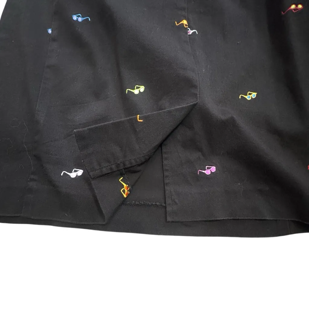 Vintage Rafaella Little Black Dress Y2K Unique Embroidered Colorful Sunglasses M - Image 4